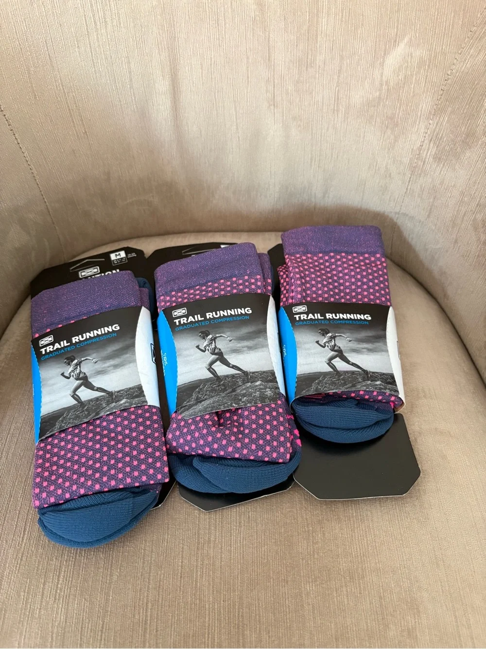 Trail Running Compression Socks Evolution Medium Outdoor Microfiber NWT Bundle 3